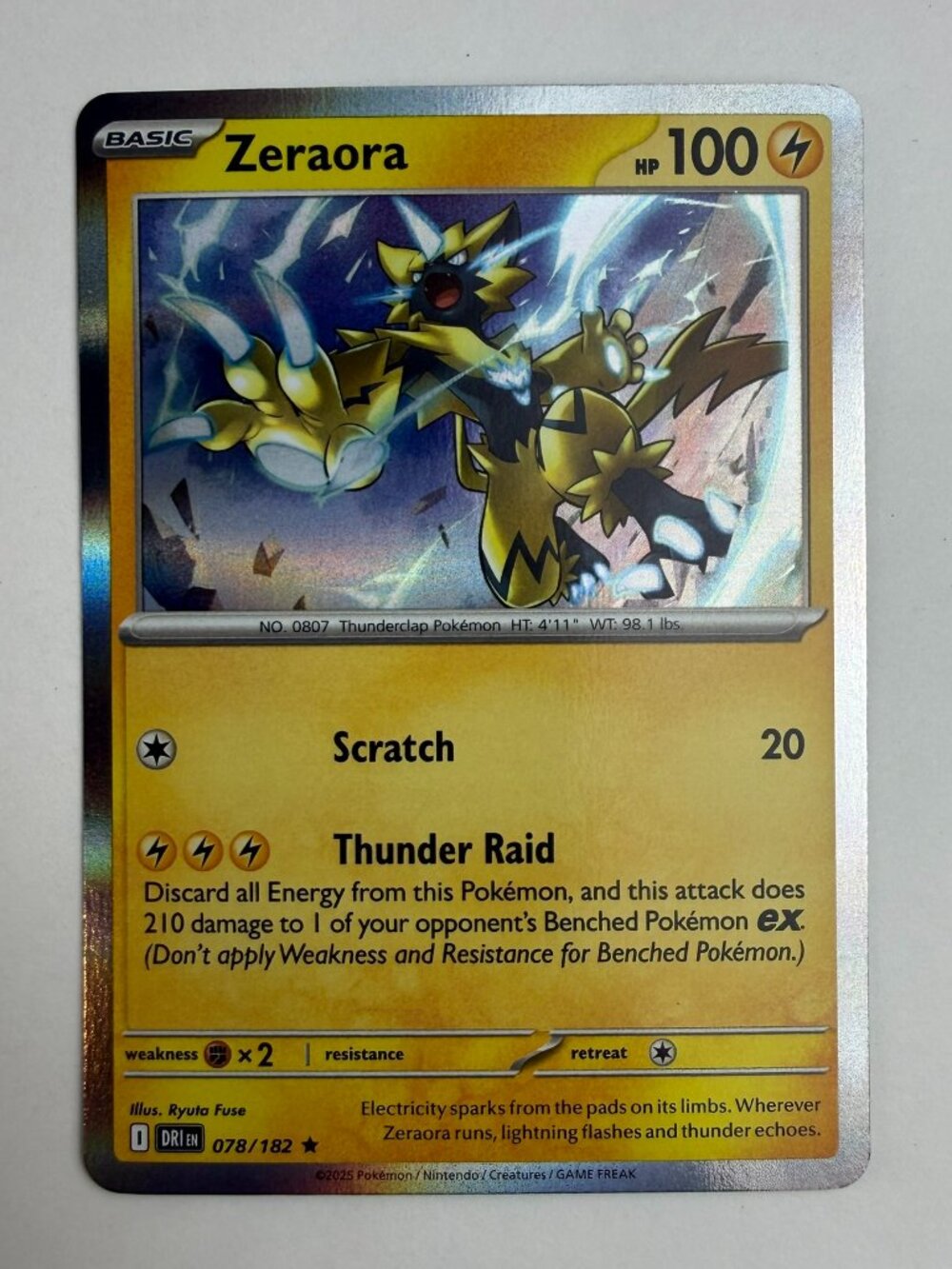 Zeraora 078/182 Destined Rivals Pokemon Rare Holo LP